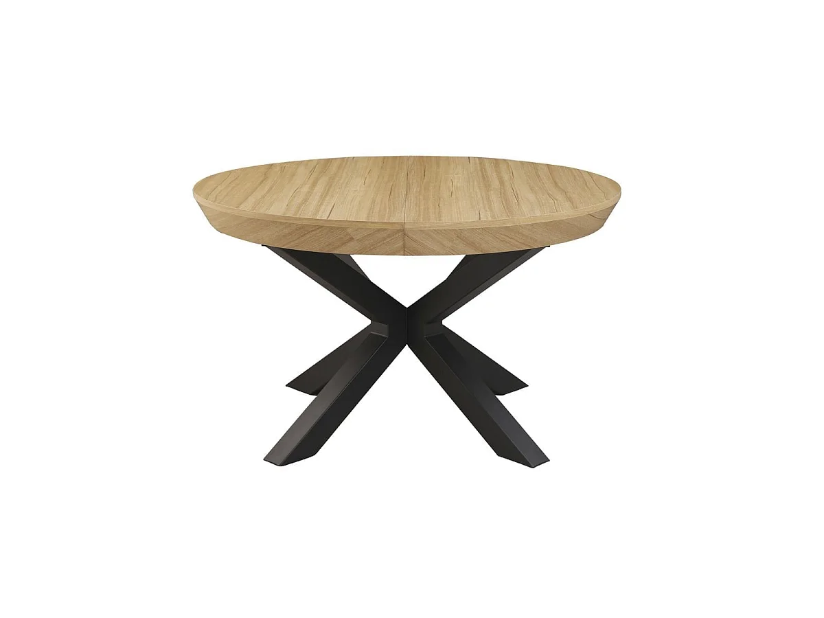 Mesa de comedor Bradley redonda extensible negro 76x130-180x130 cm Adec