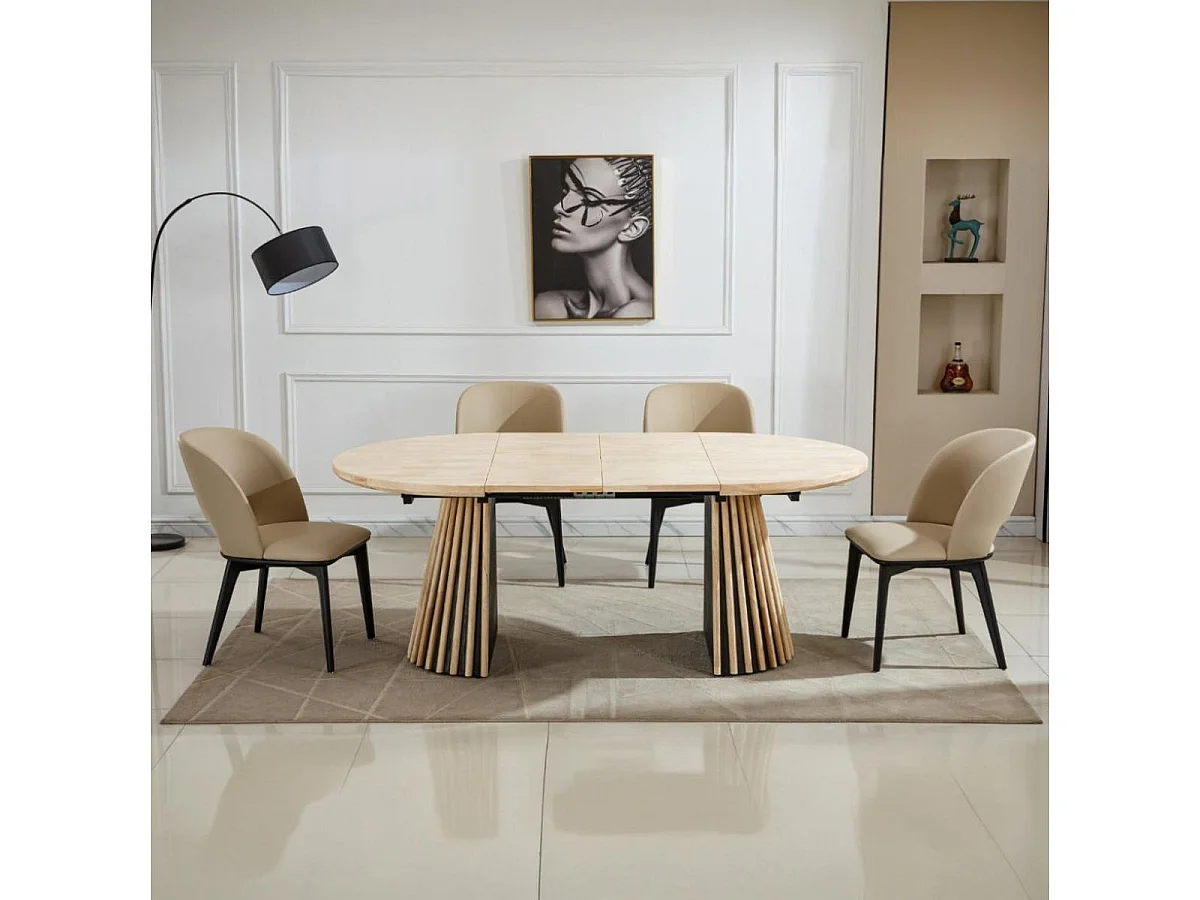 Mesa de comedor Grove redonda extensible nordish Ø100x76 cm Adec
