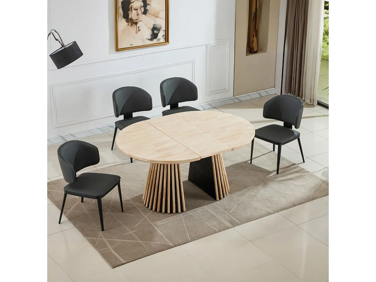 Mesa de comedor Grove redonda extensible nordish Ø100x76 cm Adec