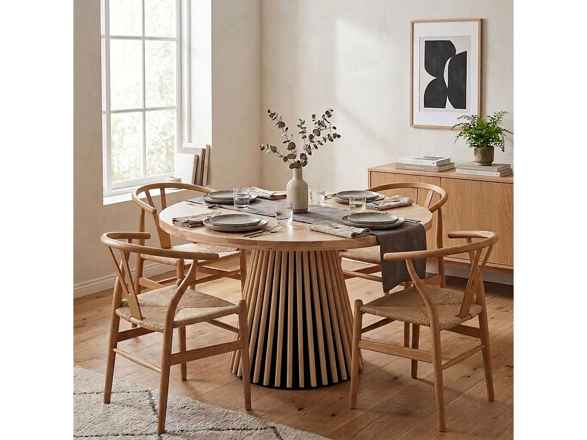 Mesa de comedor Grove redonda extensible nordish Ø100x76 cm Adec