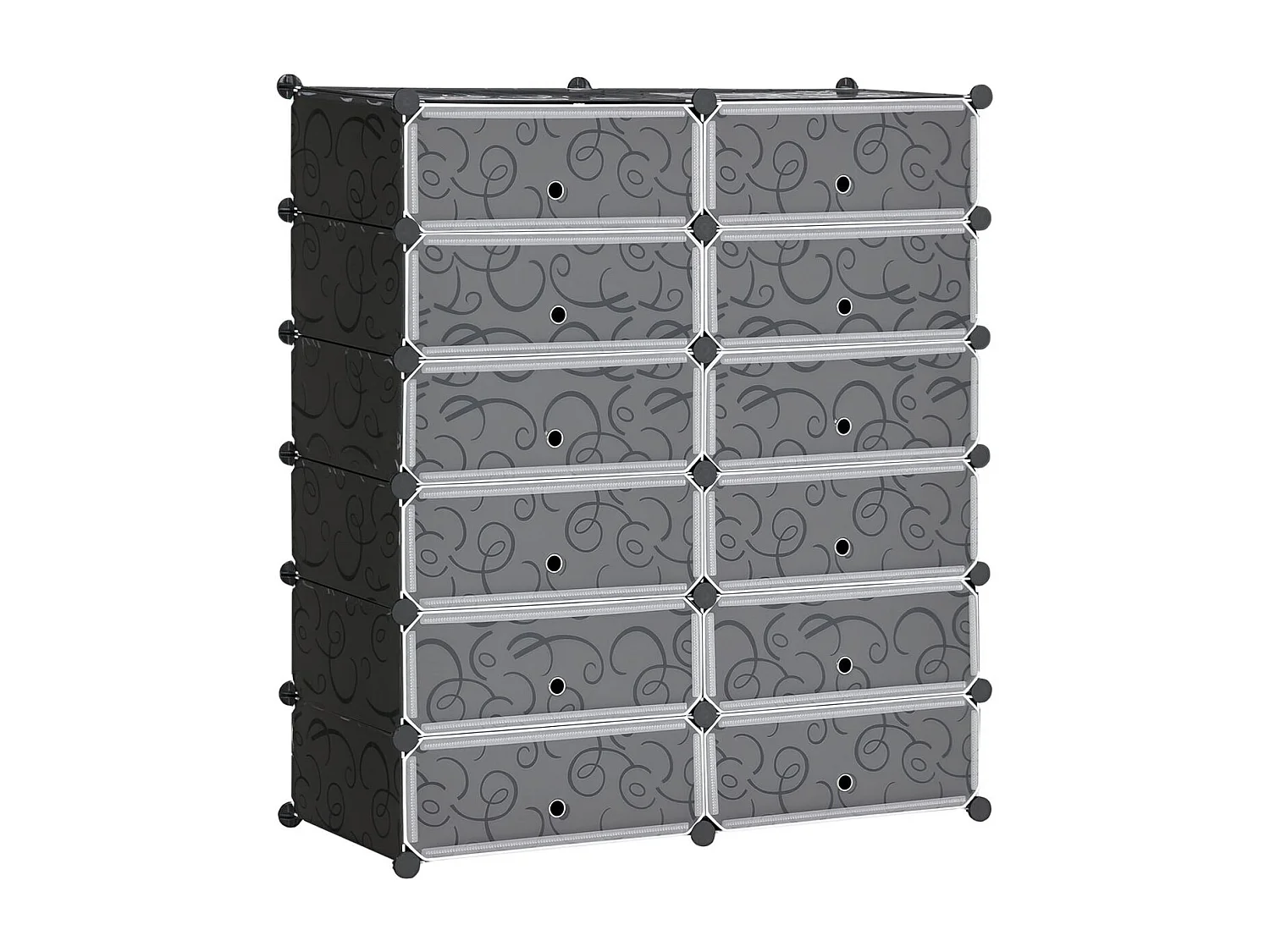 Organizador modular Génova Homcom 12 cubos personalizable blanco/negro 108x94x37 cm