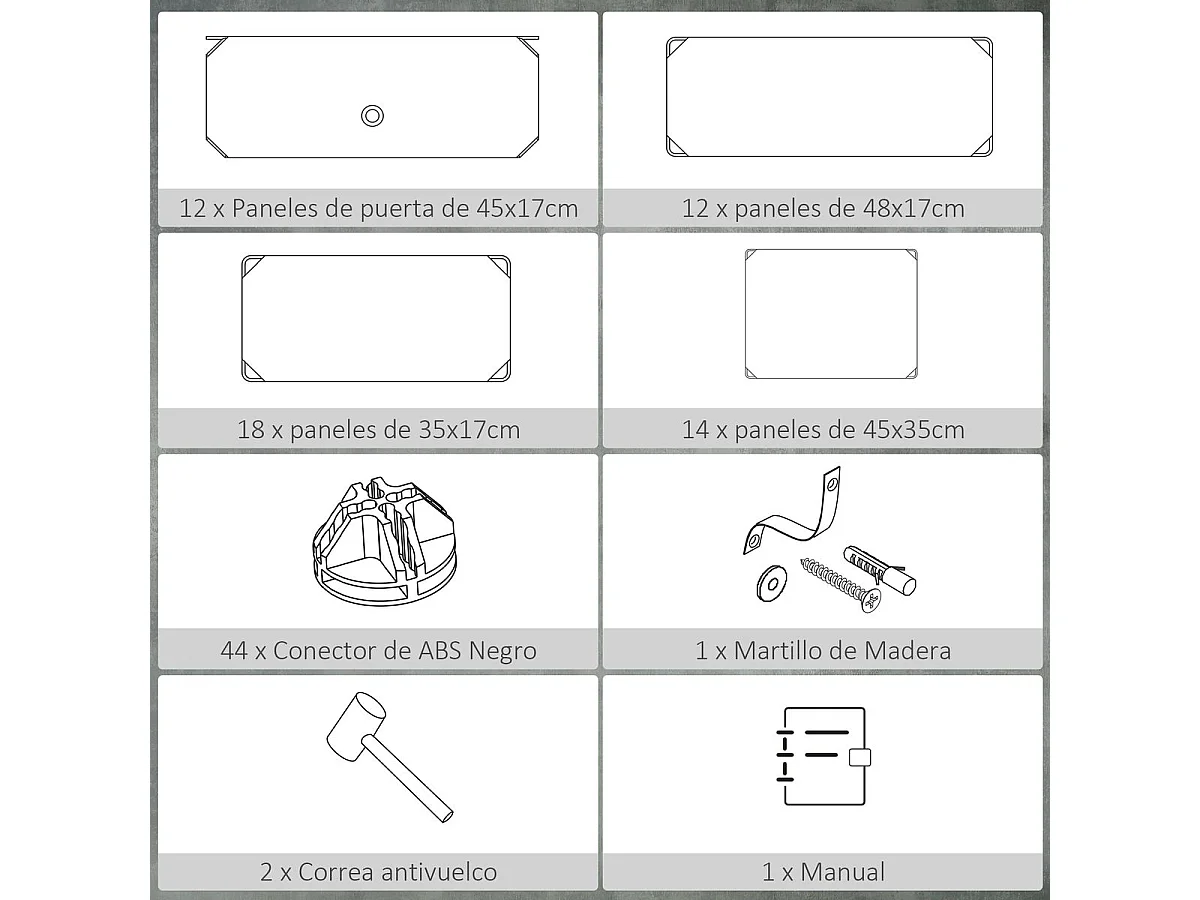 Organizador modular Génova Homcom 12 cubos personalizable blanco/negro 108x94x37 cm