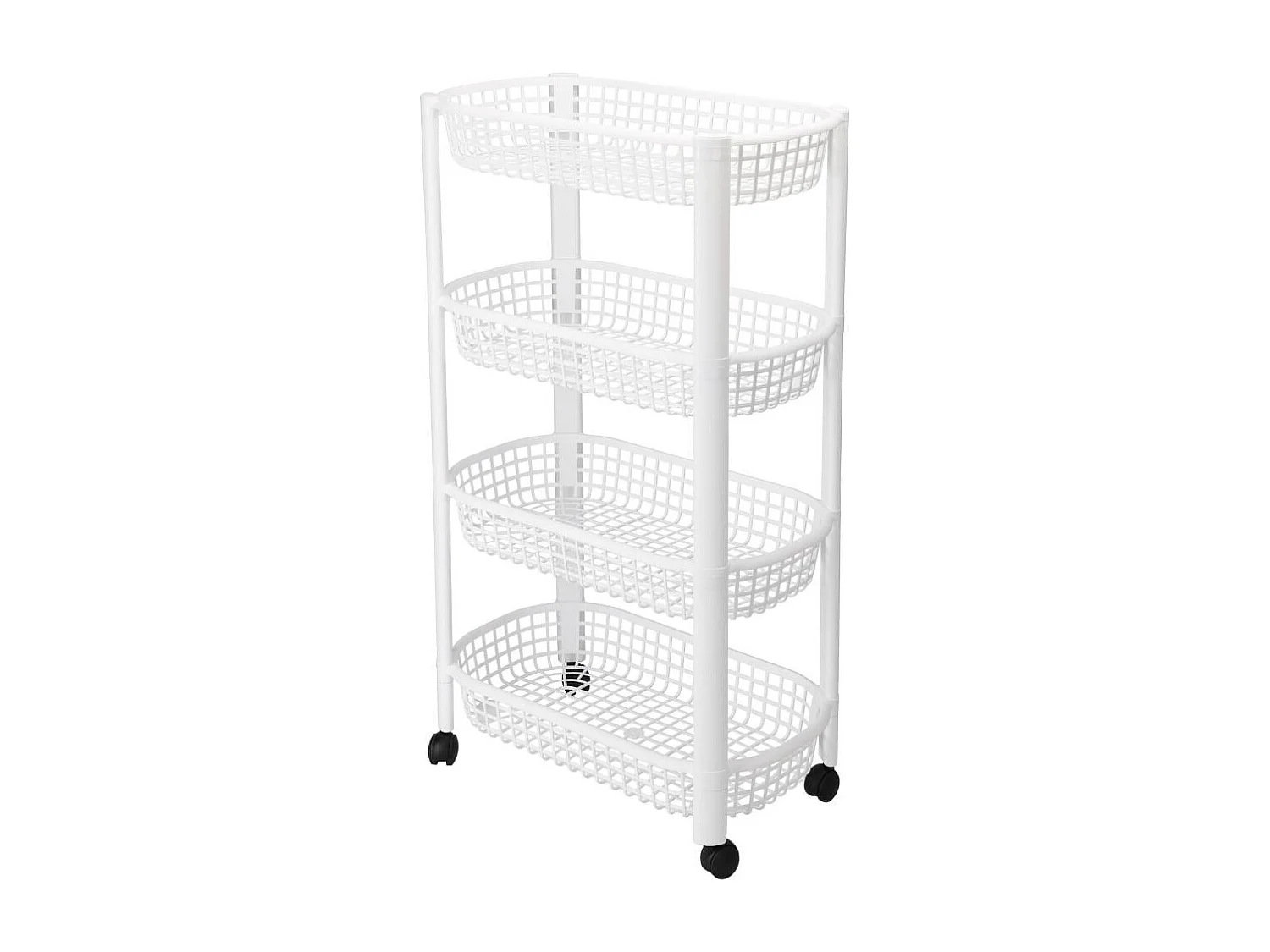 Carrito auxiliar 4 niveles con ruedas blanco 78,8x26x46,5 cm