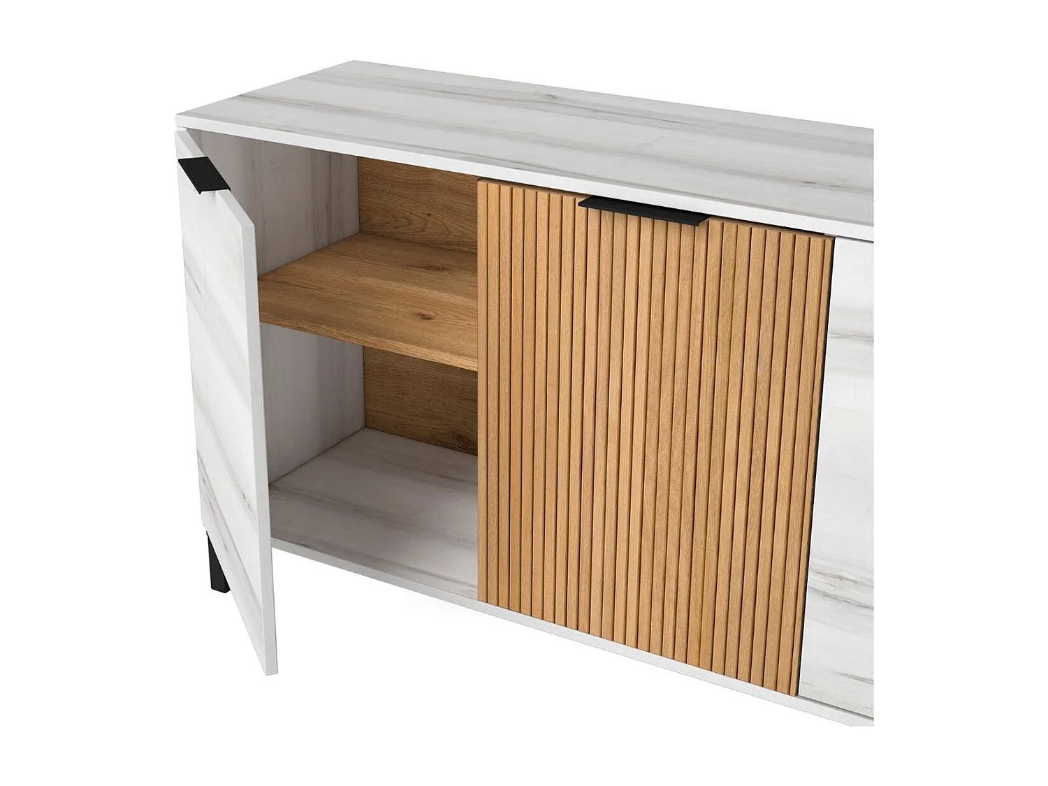 Aparador Tokio 3 puertas albo/rayado 70x136,3x40 cm