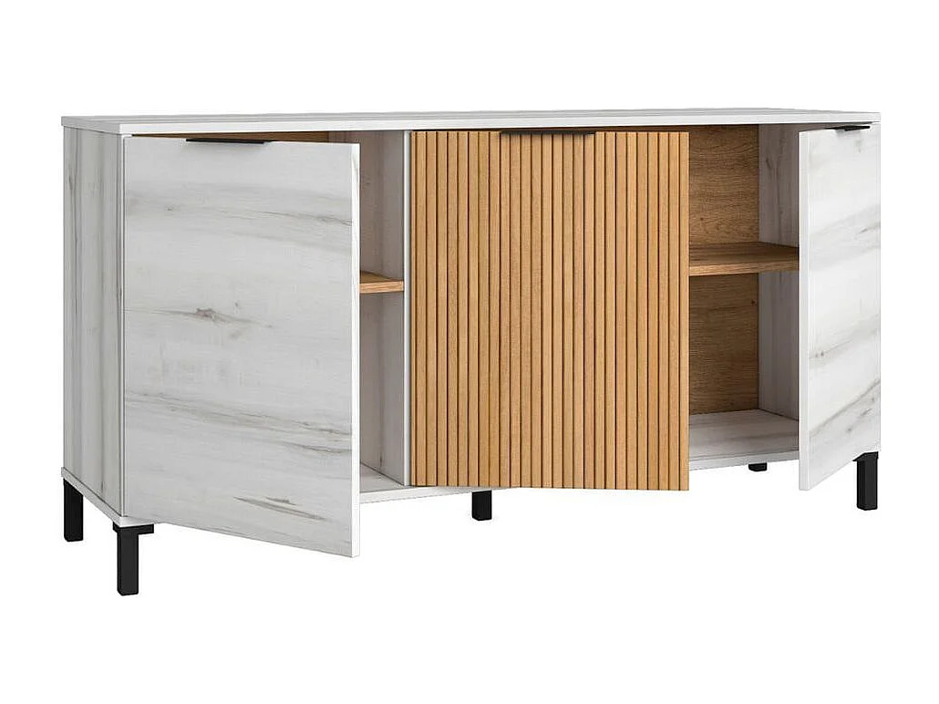 Aparador Tokio 3 puertas albo/rayado 70x136,3x40 cm