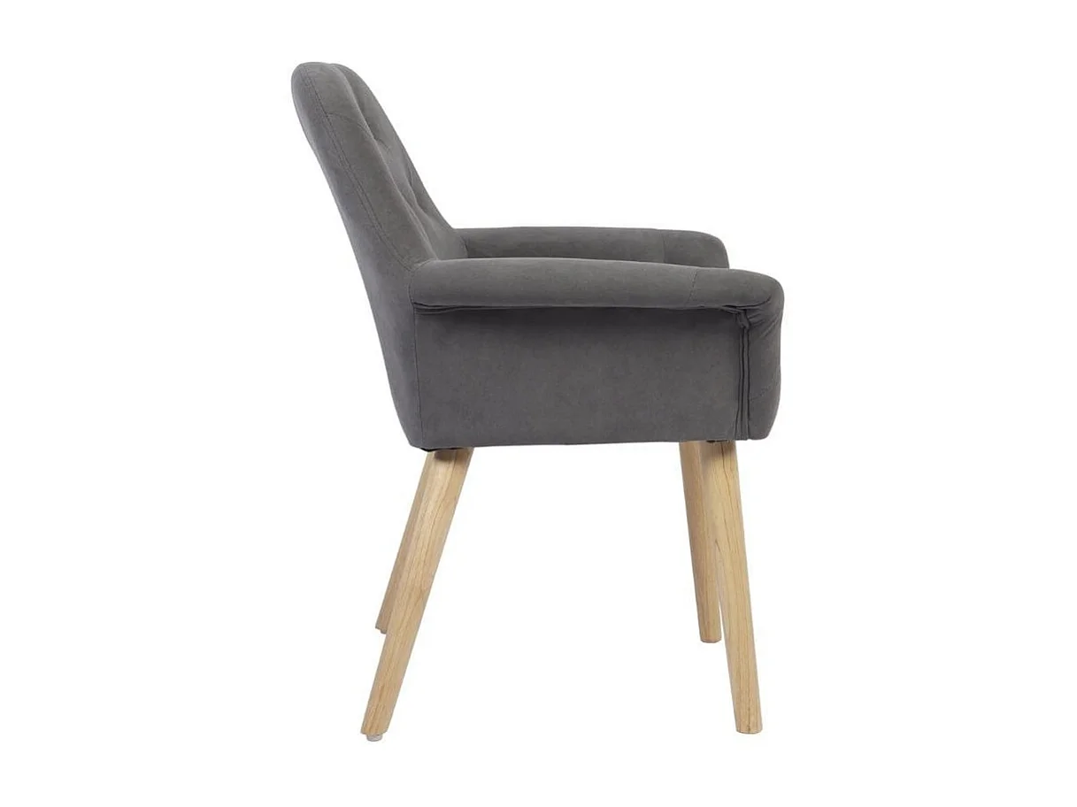 Pack de 2 sillas Nature acolchado microfibra gris 82x67,5x64 cm Adec