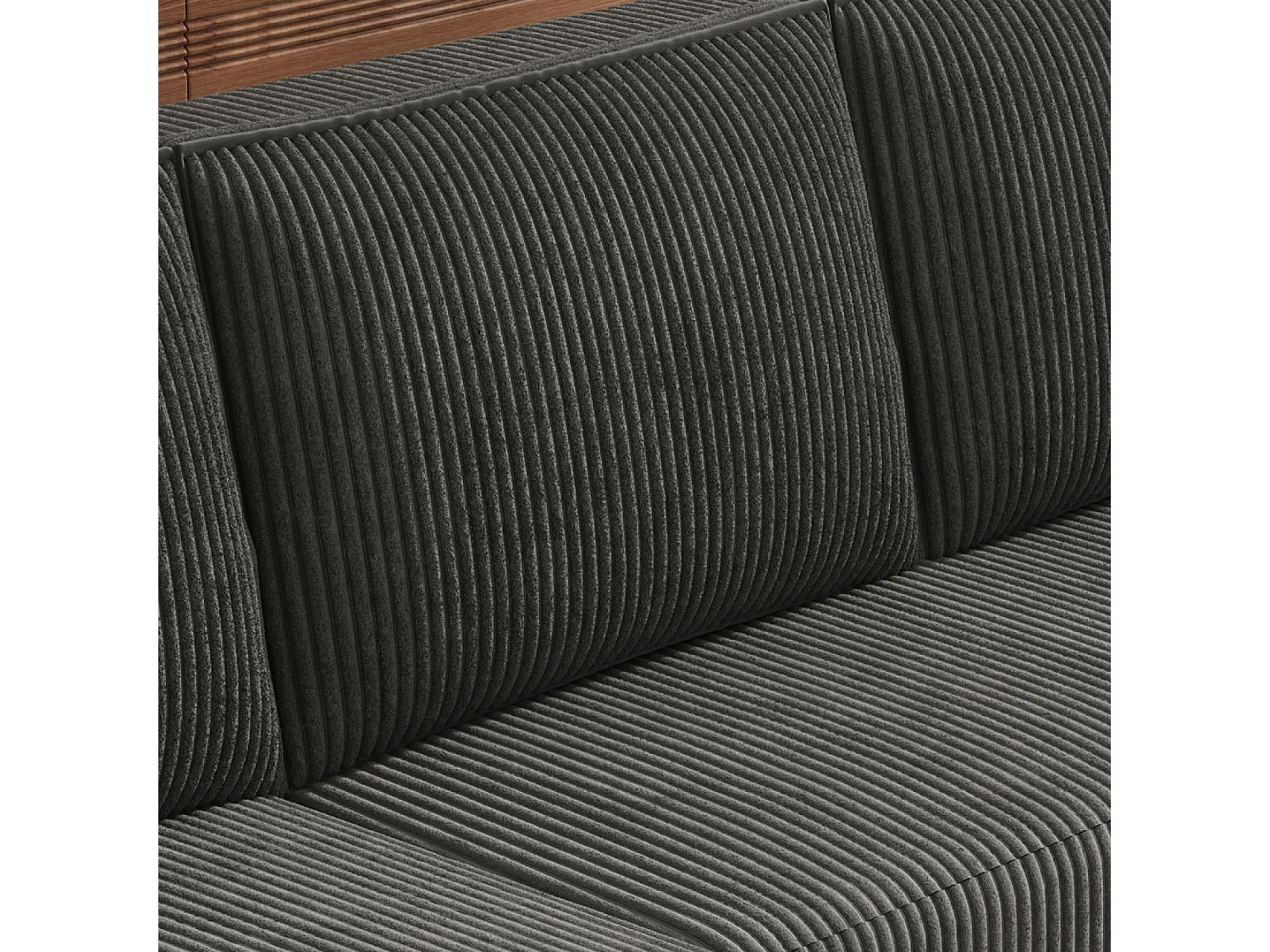 Canapé convertible 6 places avec coffre en velours côtelé anthracite SALISBURY