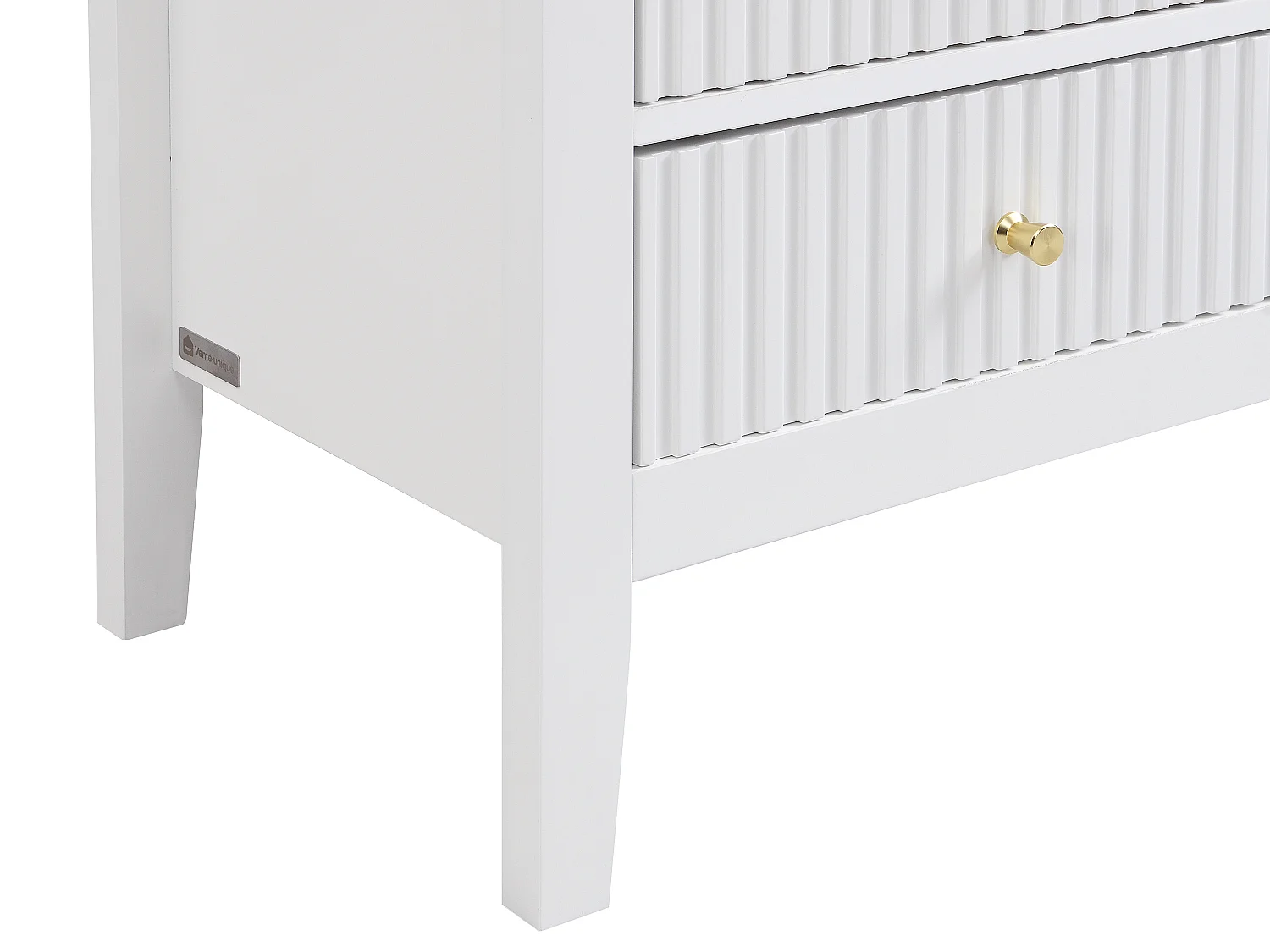 Lot de 2 tables de chevet 2 tiroirs et 1 tablette - MDF - Blanc- NIRIVA