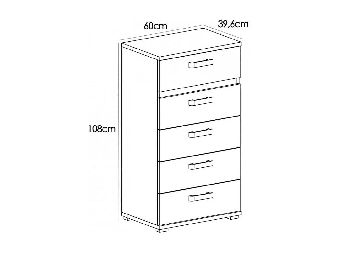Sinfonier Córdoba 5 cajones puccini/textil 108x60x39,6 cm