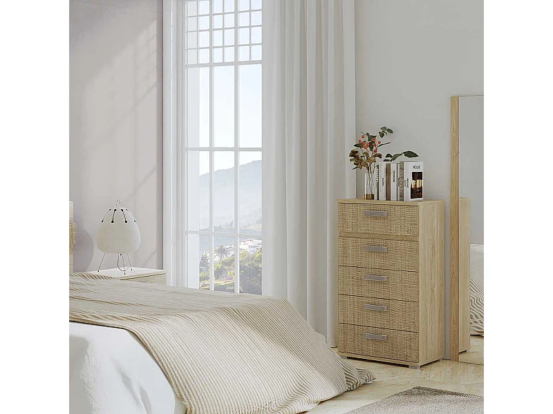 Sinfonier Córdoba 5 cajones puccini/textil 108x60x39,6 cm