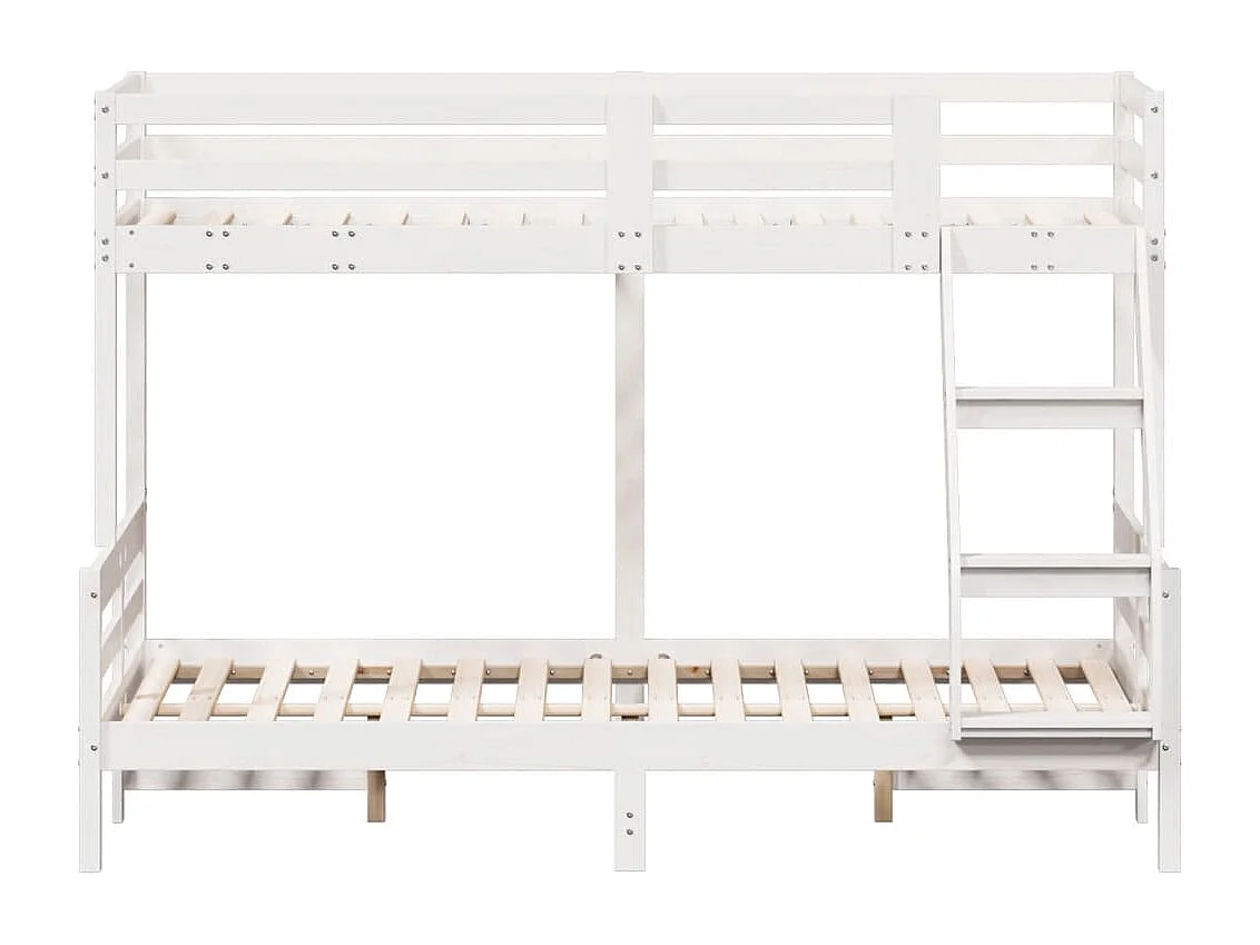 Lit superposé sans matelas 80x200/120x200 cm blanc bois massif