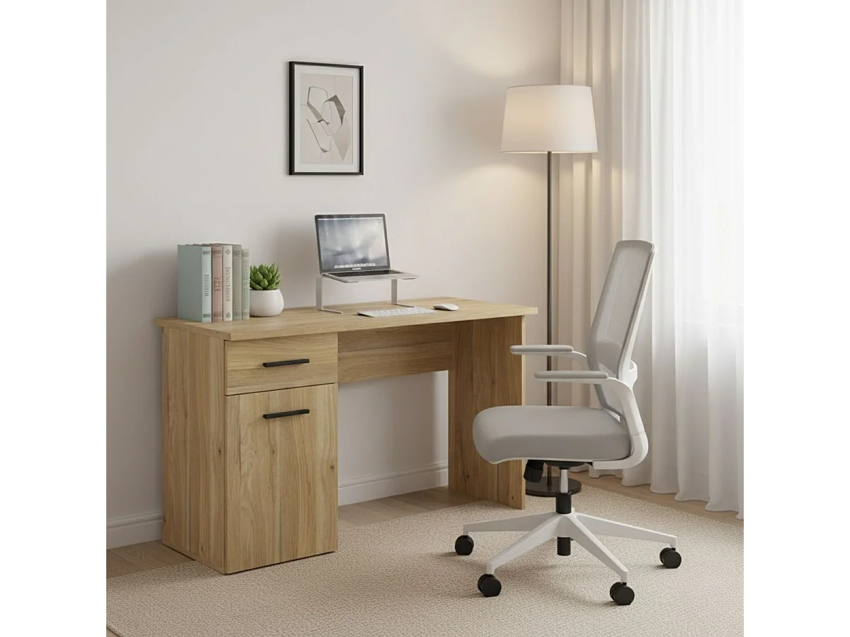 Escritorio New Aura armario con cajón natural 72x120x49,8 cm