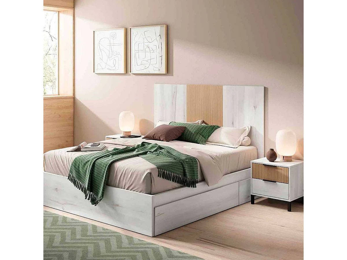 Cabecero Arles rayado/blanco mate 90x159 cm