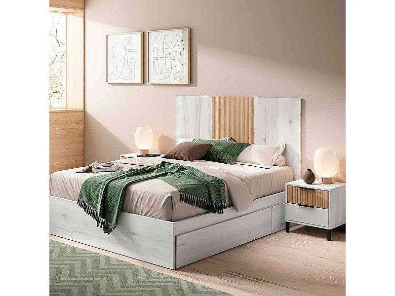 Cabecero Arles rayado/blanco mate 90x159 cm