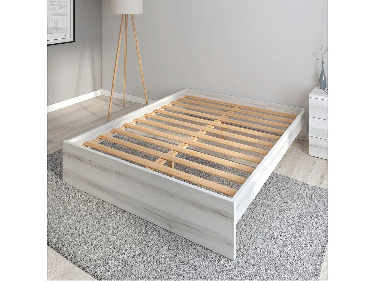 Estructura de cama con somier albo 35,5x159x195,8 cm