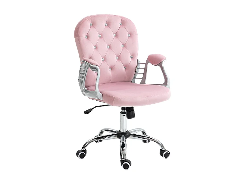 Silla de oficina Spring Vinsetto altura ajustable + respaldo inclinable rosa 93-103x59,5x60,5 cm