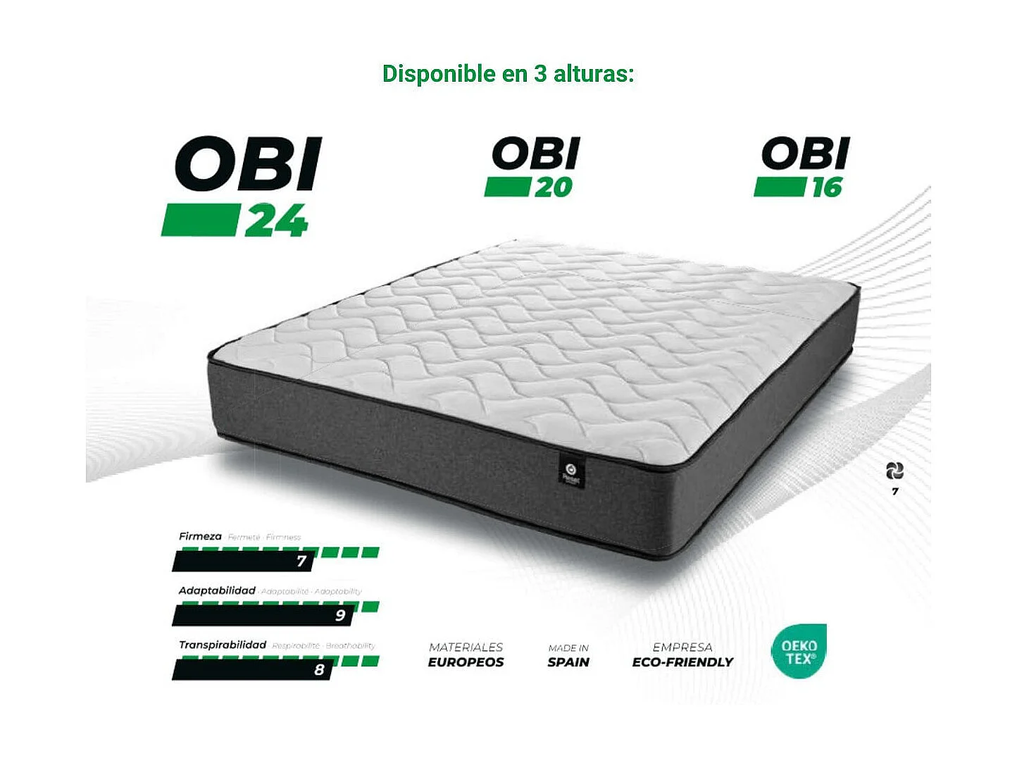 Colchón Reset Obi 20 núcleo CoolFoam ThermoFusion gris 135x190 cm