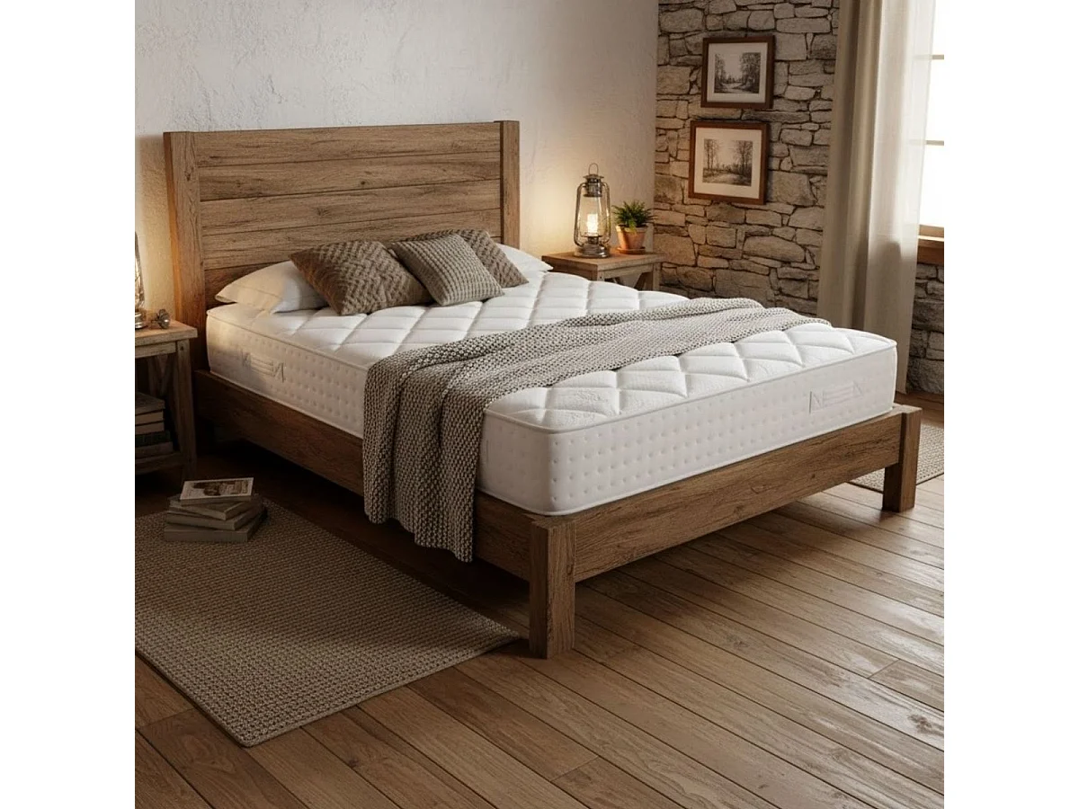 Colchón de muelles ensacados Perla tejido Stretch media-alta blanco 135x190 cm