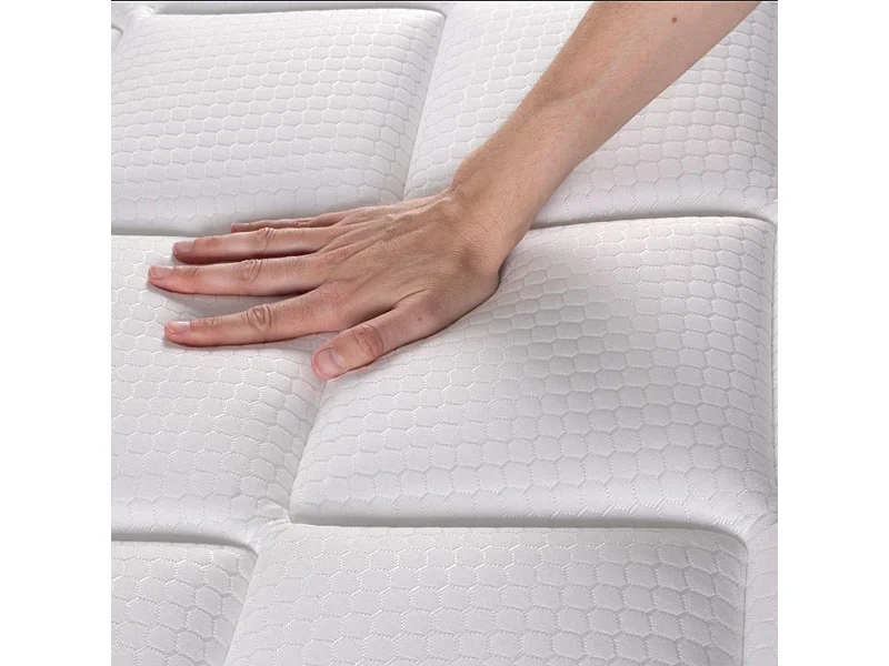 Colchón de muelles ensacados Perla tejido Stretch media-alta blanco 135x190 cm