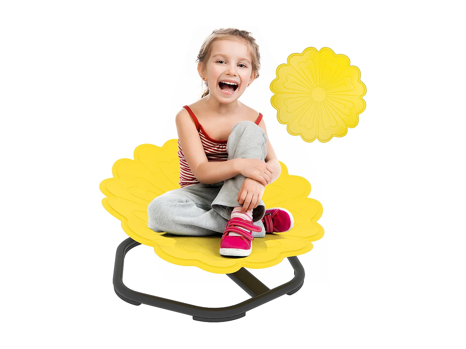 Chaise pivotante sensorielle pour enfant – Siège d'entraînement à l'équilibre et à la coordination – Jaune