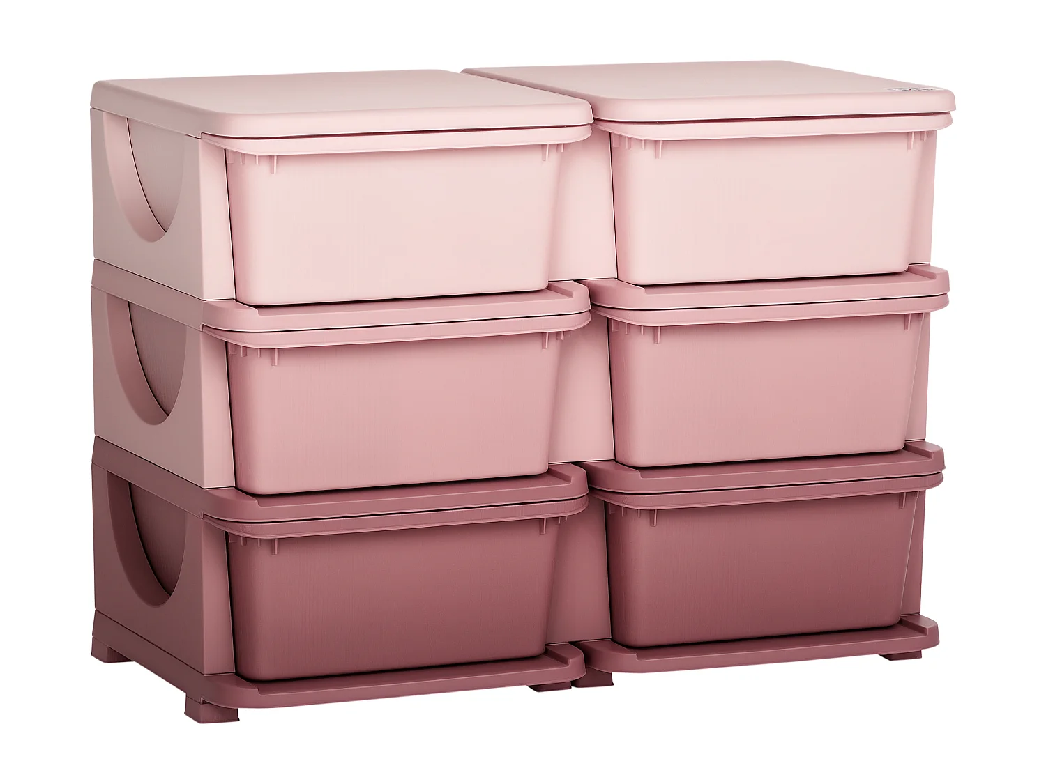 Organisateur de jouets enfant 6 tiroirs 3 niveaux rose