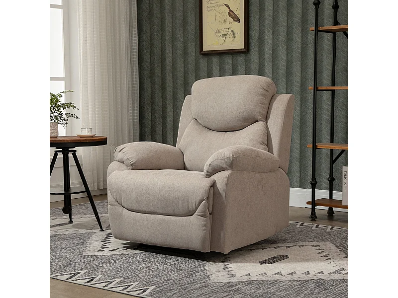 Sillón relax Sereno Homcom reclinable beige 102x88x93 cm