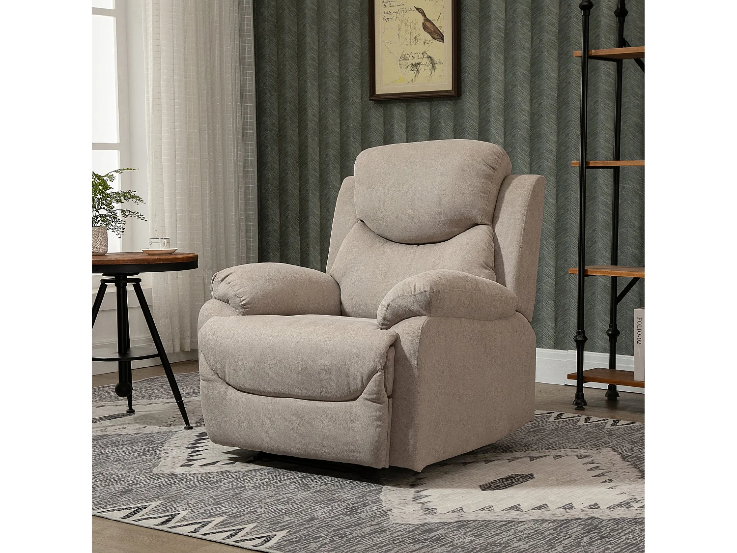 Sillón relax Sereno Homcom reclinable beige 102x88x93 cm