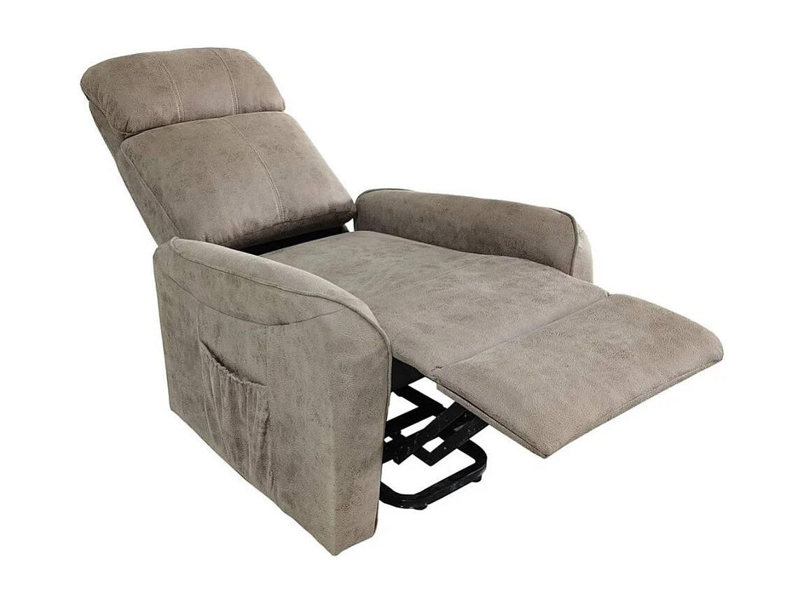 Butaca Carlin Power Lift reclinable + reposapiés cemento