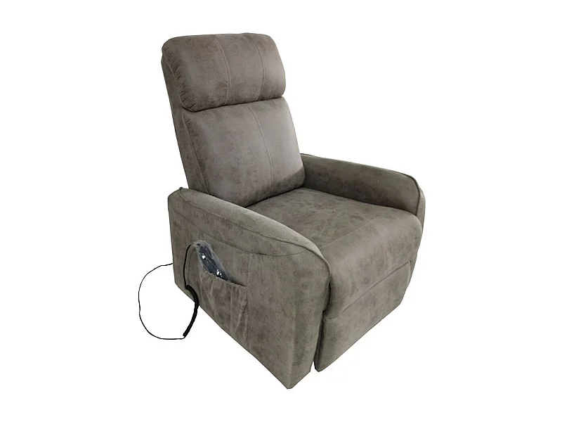 Butaca Carlin Power Lift reclinable + reposapiés cemento