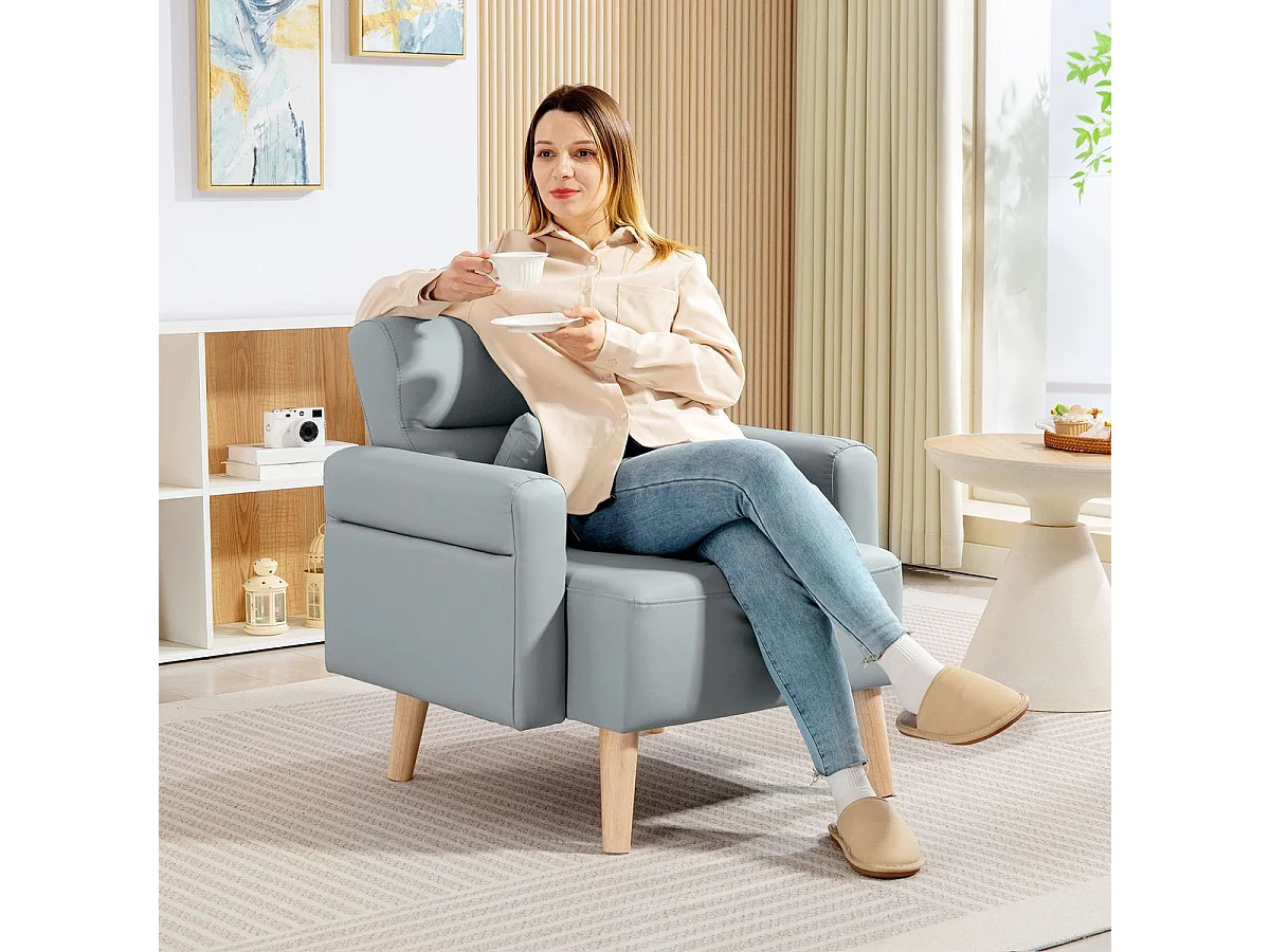 Butaca Esencie Homcom con cojín gris 78x77x78 cm