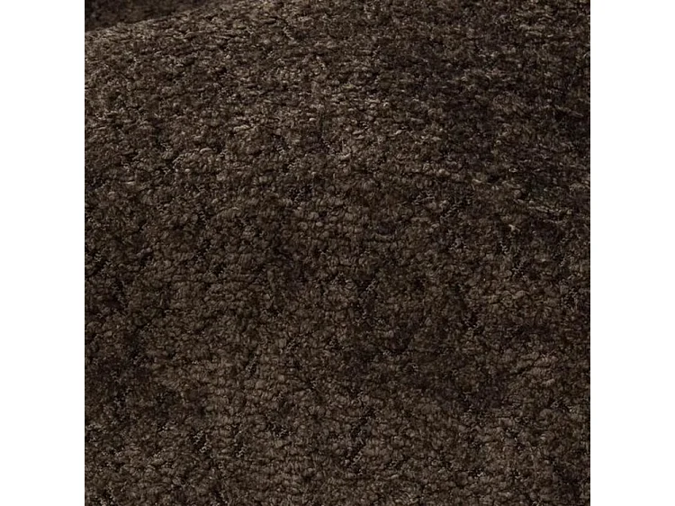 BESILIO Canapé arrondi convertible Glomi – tissu bouclé, canapé avec fonction lit – Marron