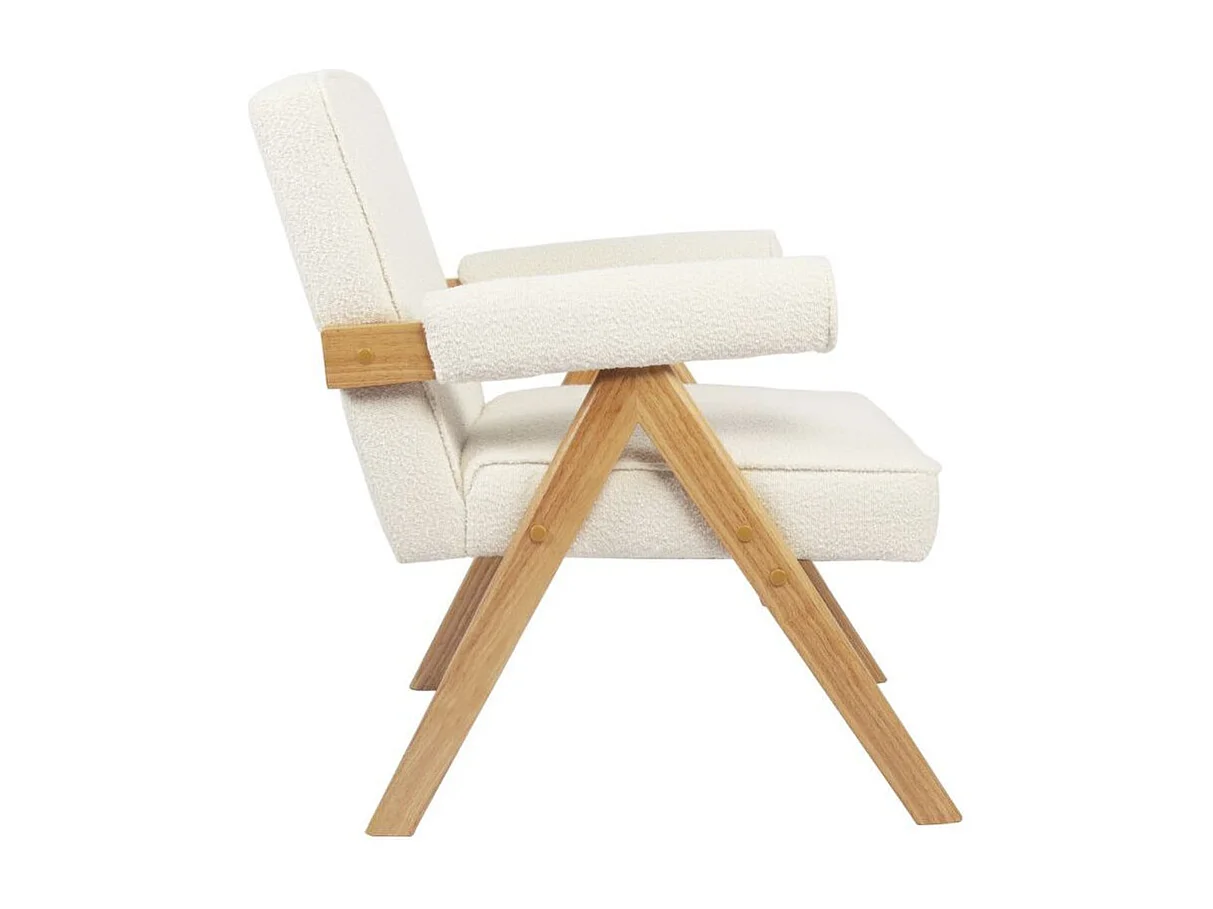 Butaca Agatha con apoyabrazos natural/blanco 82x66x78,5 cm Adec