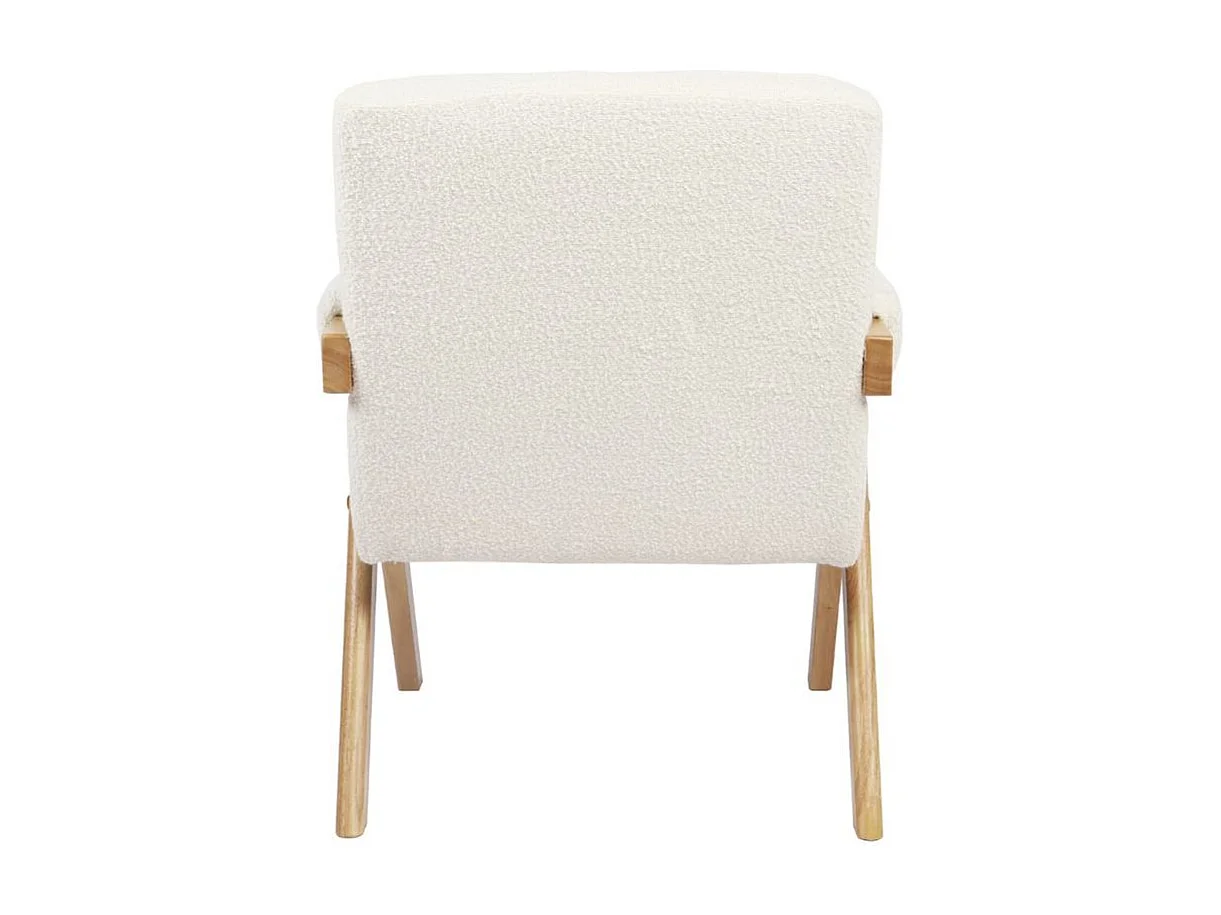 Butaca Agatha con apoyabrazos natural/blanco 82x66x78,5 cm Adec