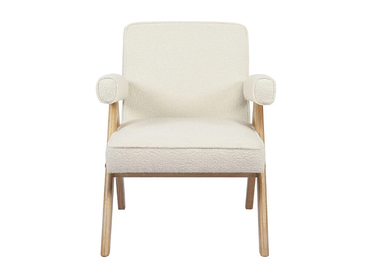 Butaca Agatha con apoyabrazos natural/blanco 82x66x78,5 cm Adec