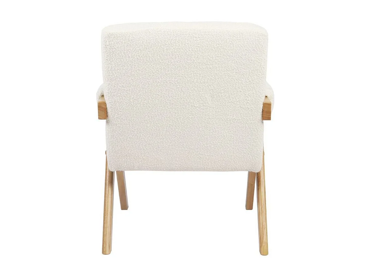 Butaca Agatha con apoyabrazos natural/blanco 82x66x78,5 cm Adec