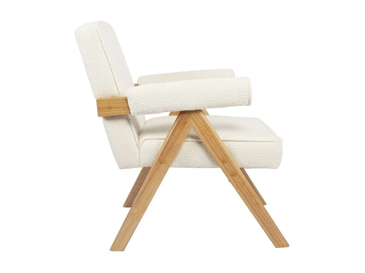 Butaca Agatha con apoyabrazos natural/blanco 82x66x78,5 cm Adec