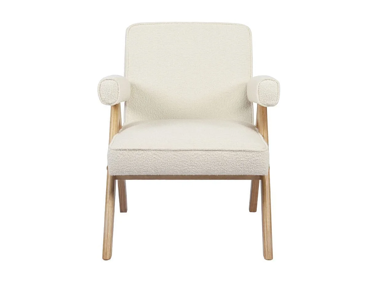 Butaca Agatha con apoyabrazos natural/blanco 82x66x78,5 cm Adec