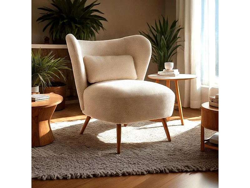 Butaca Elle respaldo circular beige 76x73,5x78 cm Adec