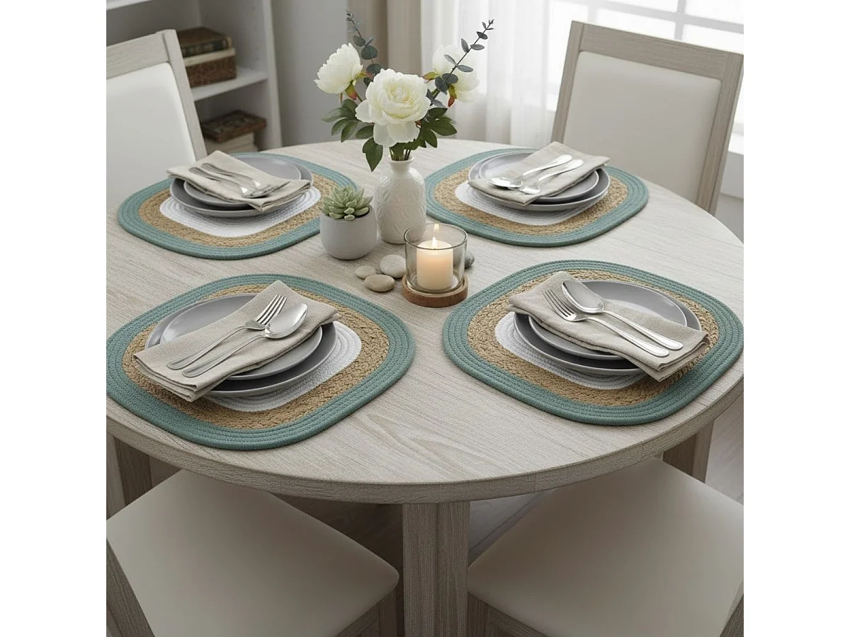 Mantel individual Bodo Luminarc diseño redondo yute blanco Ø38 cm