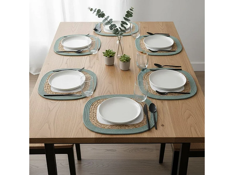 Mantel individual Bodo Luminarc diseño redondo yute blanco Ø38 cm