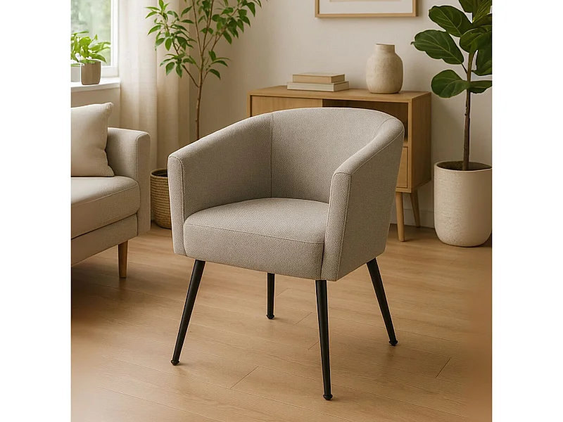 Butaca Melrose respaldo circular gris 70x66x64 cm Adec