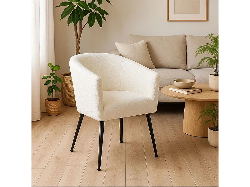 Butaca Melrose respaldo circular blanco 70x66x64 cm Adec