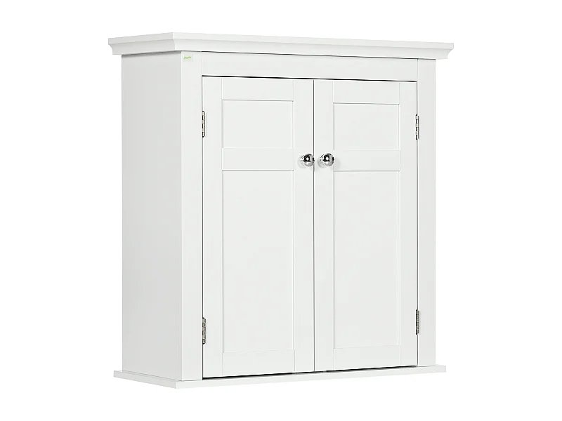 Armario de pared Trafalgar Kleankin 2 puertas + estantes ajustables blanco 60x58x24 cm