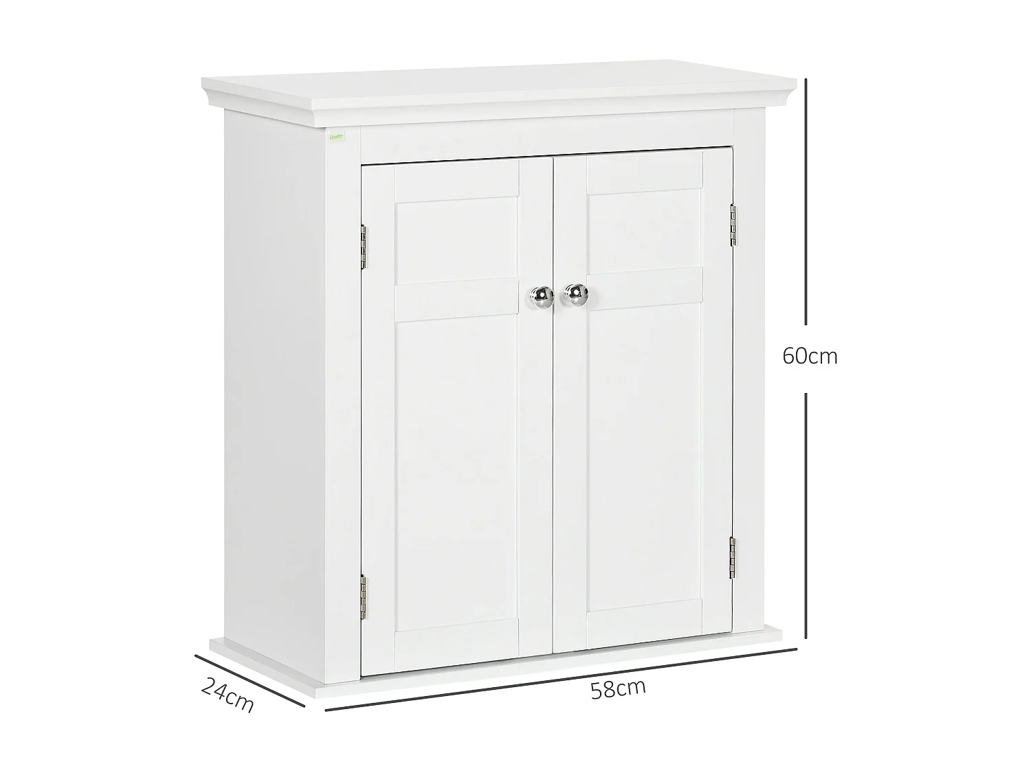 Armario de pared Trafalgar Kleankin 2 puertas + estantes ajustables blanco 60x58x24 cm
