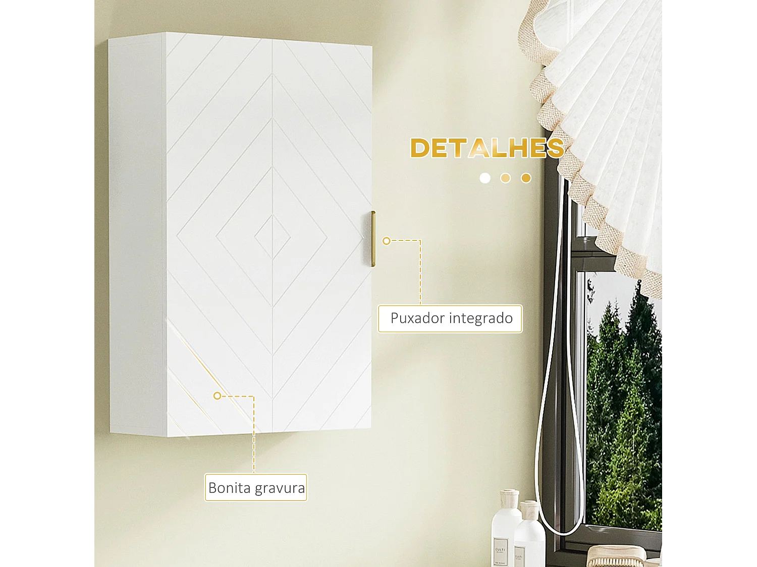 Armario auxiliar Turmalina Kleankin estantes ajustables blanco 60x40x15 cm