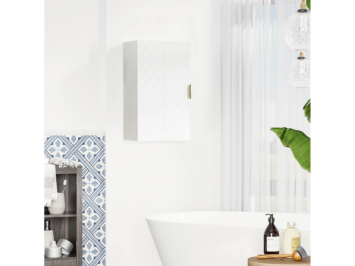 Armario auxiliar Turmalina Kleankin estantes ajustables blanco 60x40x15 cm