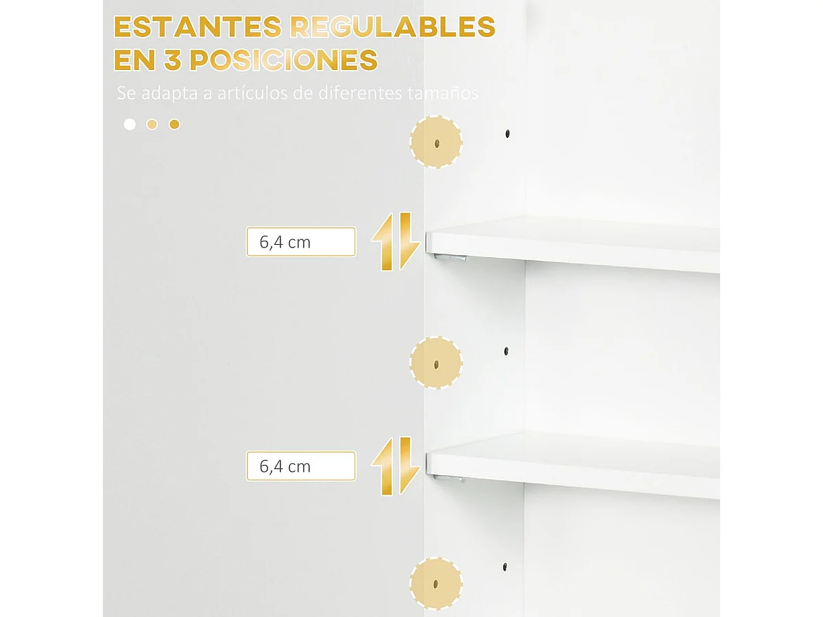 Armario auxiliar Turmalina Kleankin estantes ajustables blanco 60x40x15 cm