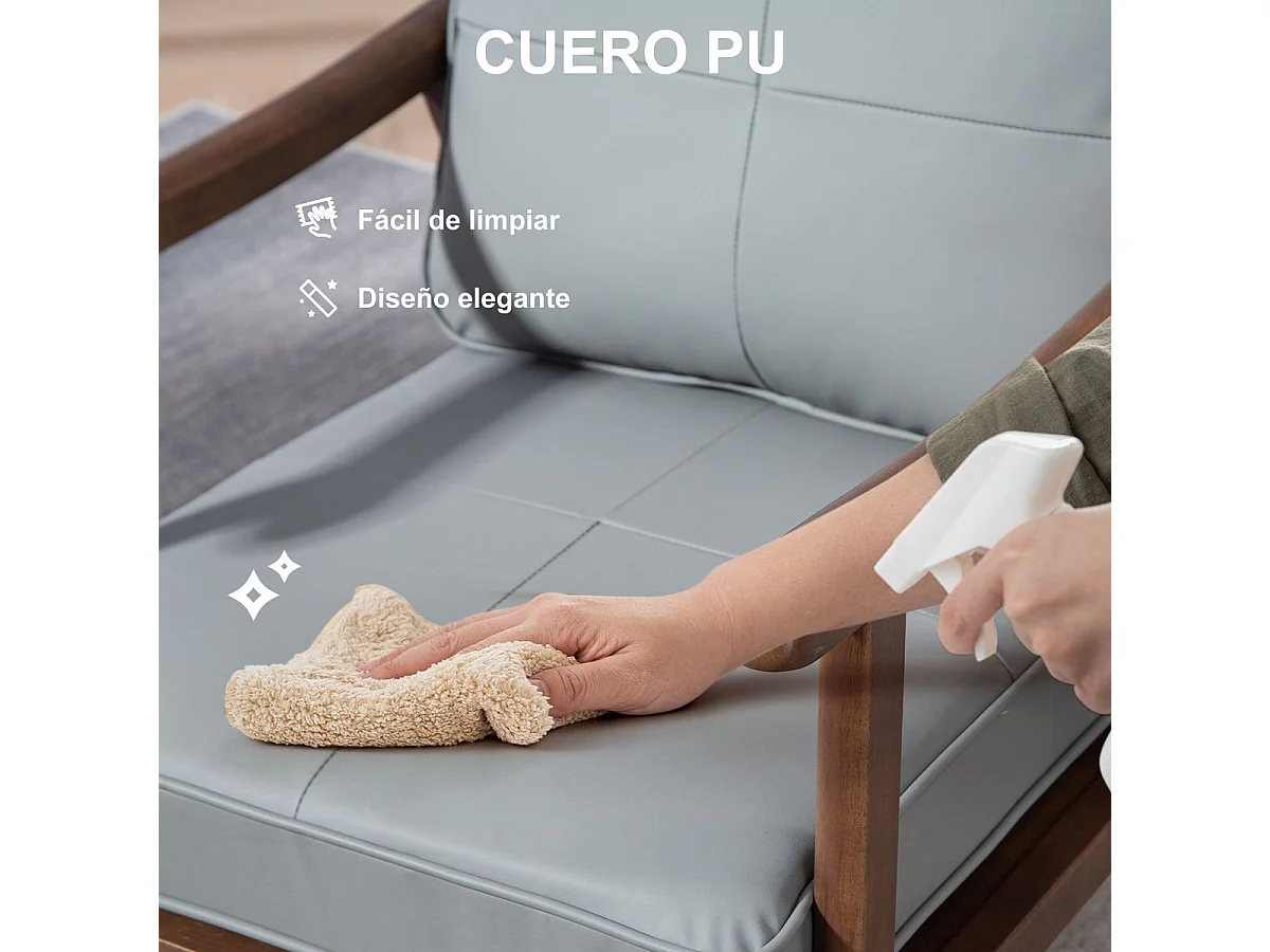 Butaca Elia Homcom respaldo alto gris 105x63,5x83 cm