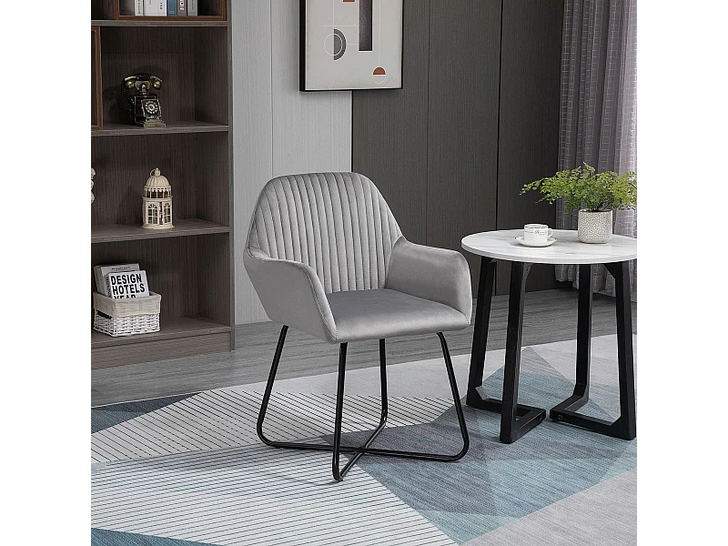 Butaca Daisy Homcom base cruzada gris 85x60x56,5 cm