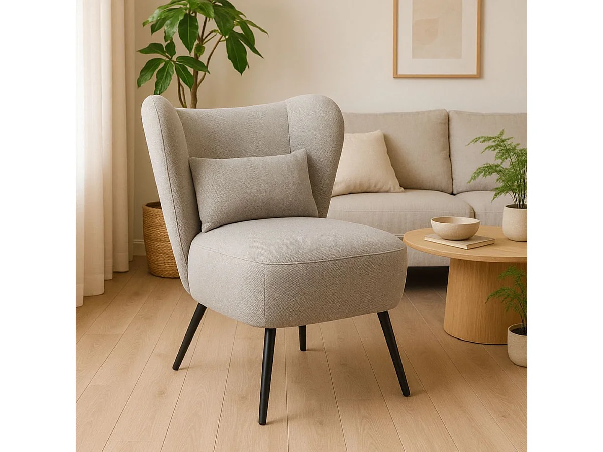 Butaca Elle respaldo circular gris 76x73,5x78 cm Adec